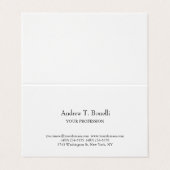 Black White Elegant Plain Simple Visitekaartje (Buitenkant ongevouwen)