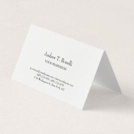 Black White Elegant Plain Simple Visitekaartje