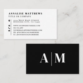 Black White Elegant Professional Visitekaartje