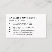 Black White Elegant Professional Visitekaartje (Voorkant)