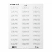 Black White Elegant Script Return Address Label (Full Sheet)