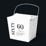 Black & White Elegant Sixty 60th Birthday Party  Bedankdoosjes<br><div class="desc">Black & White Elegant Sixty 60th Birthday Party Favor Boxes</div>