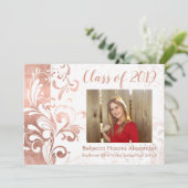 Black White Elegant Swirl Photo 2018 Afstuderen Kaart (Staand voorkant)