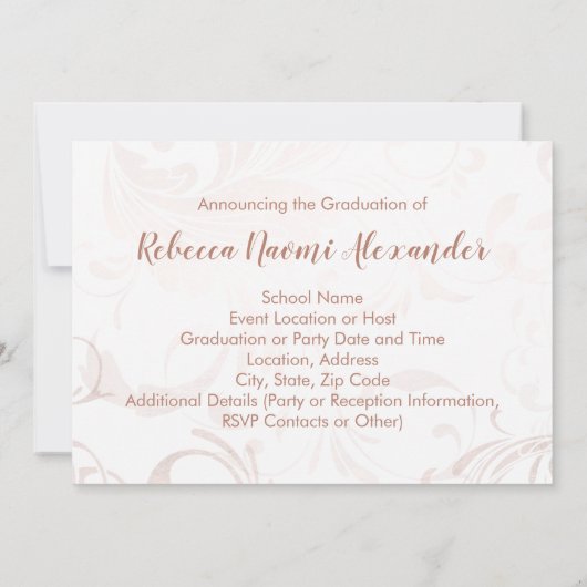 Black White Elegant Swirl Photo 2018 Afstuderen Kaart (Achterkant)