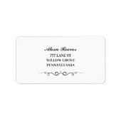 Black & White Elegant Wedding Return address Etiket (Voorkant)