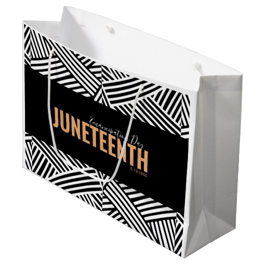 Black White Emancipation Day June 19 JUNETEENTH Groot Cadeauzakje (Voorkant Gekanteld)