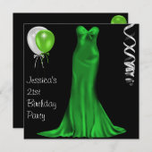 Black White Emerald Formal Dress 21st Birthday Kaart (Voorkant / Achterkant)