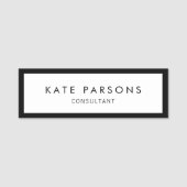 Black White Employee Label Naamplaatje (Voorkant)