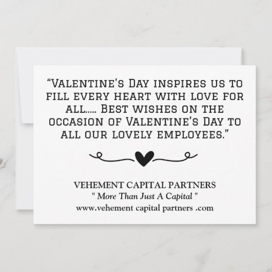 Black & White Employees Kantoor Valentijnsdag Kaart (Voorkant)