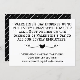 Black & White Employees Kantoor Valentijnsdag Kaart