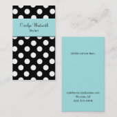 Black, White en Aquamarine-dames Visitekaartje (Voorkant / Achterkant)