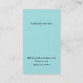 Black, White en Aquamarine-dames Visitekaartje (Achterkant)
