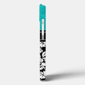 Black White en Blue  Floral Damaskers Case-Mate iPhone Case (Achterkant / Links)