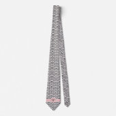 Black White en Blush Chevron Mannen Stropdas (Voorkant)