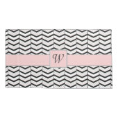 Black White en Blush Chevron Pillow Hoesje Kussensloop (Achterkant)