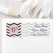 Black White en Blush Chevron Return Address Label (Insitu)