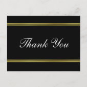 Black, White en Faux Gold Hartelijk dank Briefkaart (Voorkant)