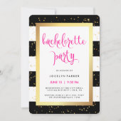 Black White en Faux Gold vrijgezellenfeest Kaart (Voorkant)