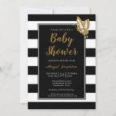 Black White en Gold Baby shower Kaart (Voorkant)
