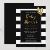 Black White en Gold Baby shower Kaart (Voorkant / Achterkant)
