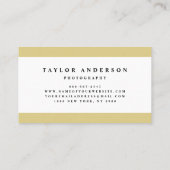 Black, White en Gold Color Block Modern Visitekaartje (Achterkant)