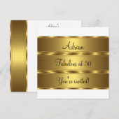 Black White en Gold Fabulous 50th Birthday Party 2 Kaart (Voorkant / Achterkant)