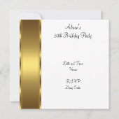 Black White en Gold Fabulous 50th Birthday Party 2 Kaart (Achterkant)
