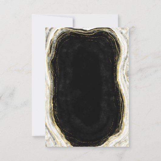 Black White en Gold Geode Agate Slice Marble Moder Save The Date (Achterkant)