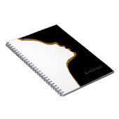 Black White en Gold Glitter Face Notitieboek (Rechterzijde)