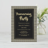 Black White en Gold Housewarming Party Kaart (Staand voorkant)