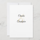 Black White en Gold Modern Elegant Wedding Kaart (Achterkant)