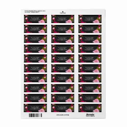 Black White en Gold Modern Floral Chic Glam Party Etiket (Full Sheet)