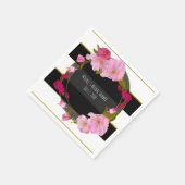 Black White en Gold Modern Floral Chic Glam Party Servet (Hoek)