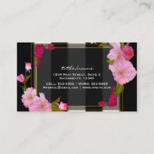 Black White en Gold Modern Floral Chic Glamor Visitekaartje (Achterkant)