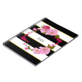 Black White en Gold Modern Floral Chic Notitieboek (Linkerzijde)