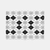 Black White en Grey Argyle Fleece Deken (Voorkant (Horizontaal))