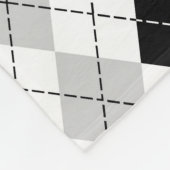 Black White en Grey Argyle Fleece Deken (Hoek)