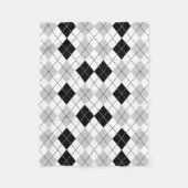 Black White en Grey Argyle Fleece Deken (Voorkant)