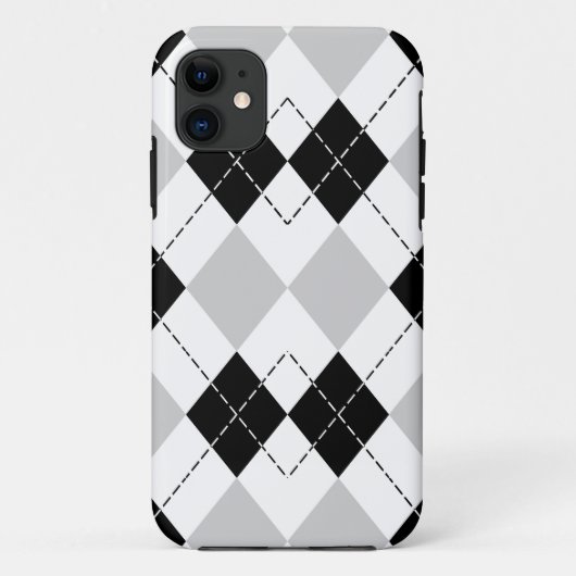 Black White en Grey Argyle iPhone 5 Hoesje (Achterkant)
