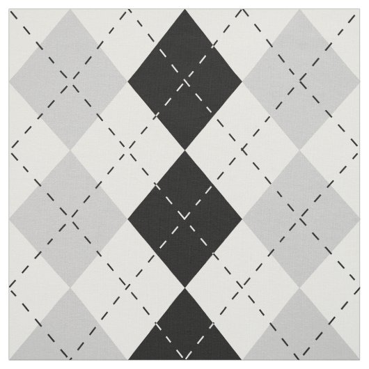 Black White en Grey Argyle Stof (Swatch)