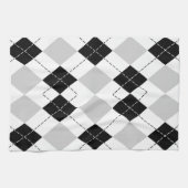 Black White en Grey Argyle Theedoek (Horizontaal)