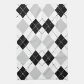 Black White en Grey Argyle Theedoek (Verticaal)