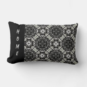Black, White en Grey Ruffled Mandalas Pattern Kussen