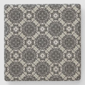Black, White en Grey Ruffled Mandalas Pattern Stenen Onderzetter (Voorkant)