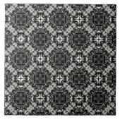 Black, White en Grey Ruffled Mandalas Pattern Tegeltje (Voorkant)