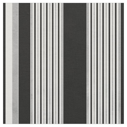 Black White en Grey Striped Pattern Stof (Close Up)