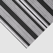 Black White en Grey Striped Pattern Tissuepapier (Detail)