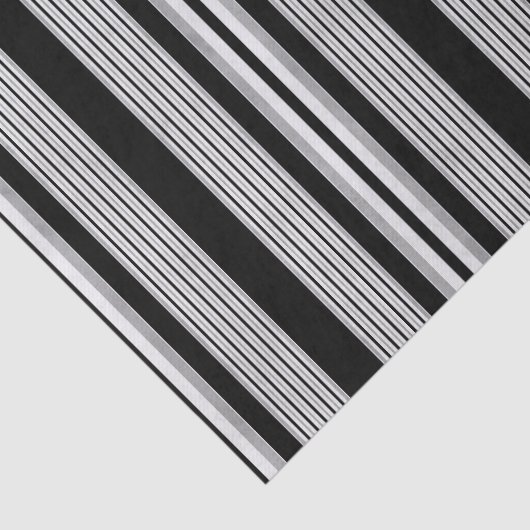 Black White en Grey Striped Pattern Tissuepapier (Detail)