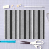 Black White en Grey Striped Pattern Tissuepapier (Craft)