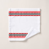 Black White en Red Accented Race Theau Bad Handdoek (Wasdoekje)